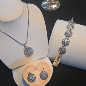 Brighton Silver Necklace and Earring Set